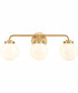 Fairbanks 22.75'' Wide 3-Light Vanity-Light - Brushed Gold/Opal