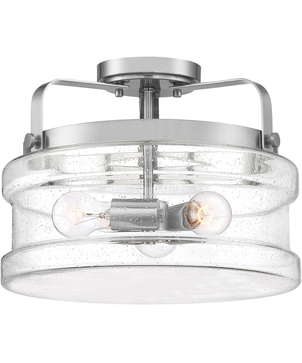 Danbury 3-light Semi Flush Mount Brushed Nickel