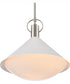 Compton 15.75'' Wide 1-Light Pendant - Satin Nickel/Matte White