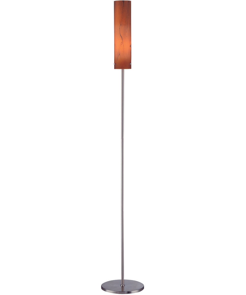 Aolani 1-Light Floor Lamp Ps/ Wood Grain Textured Gls Shade