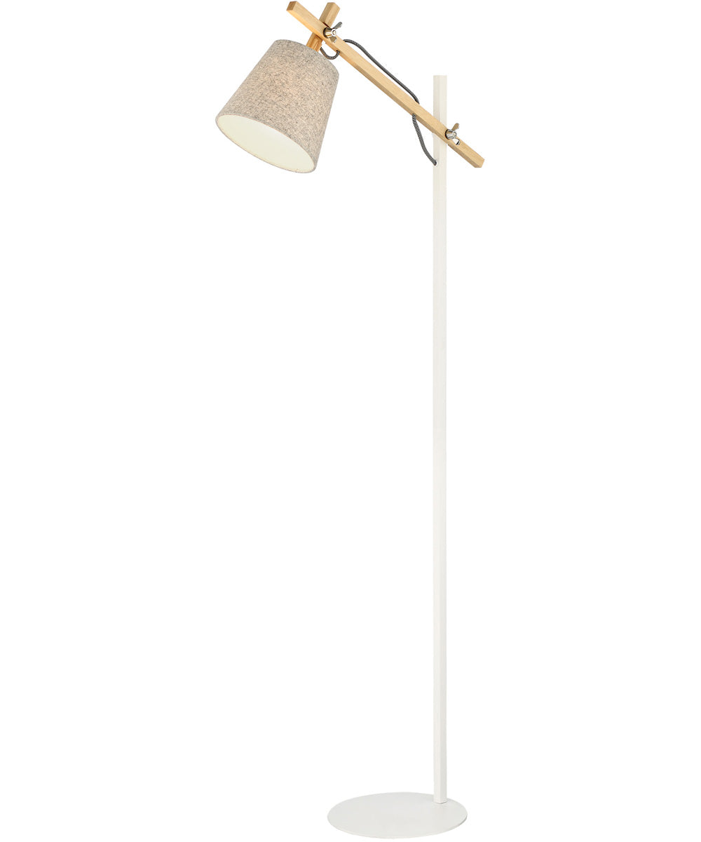 Leann 1-Light Floor Lamp Natural/White/Linen Sahde