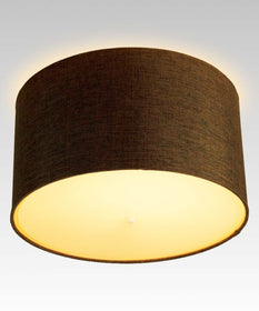 16" Flush Mount Conversion Kit - Chocolate Burlap Drum Shade