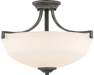 16"W Chester 2-Light Close-to-Ceiling Iron Black