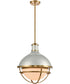 Jenna 1-Light Pendant Satin Silver/Satin Brass/Opal White Glass