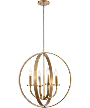 Erindale 4-Light Chandelier Natural Brass