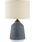 Saratoga 1-Light Table Lamp Grey Ceremichrome/ L.Beige Fabric Shade