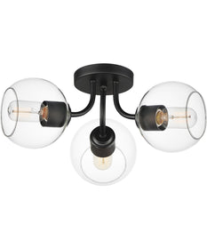 Knox 3-Light Semi-Flush Mount Black