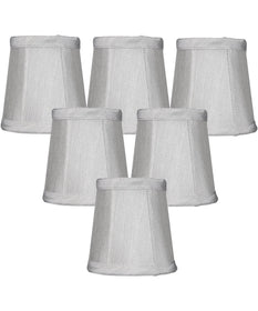 4"W x 4"H Set of 6 Gray Stretch Clip-On Candlelabra Clip-On Lamp shade