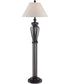 Rigoberto 1-Light Floor Lamp Dark Bronze/Fabric Shade