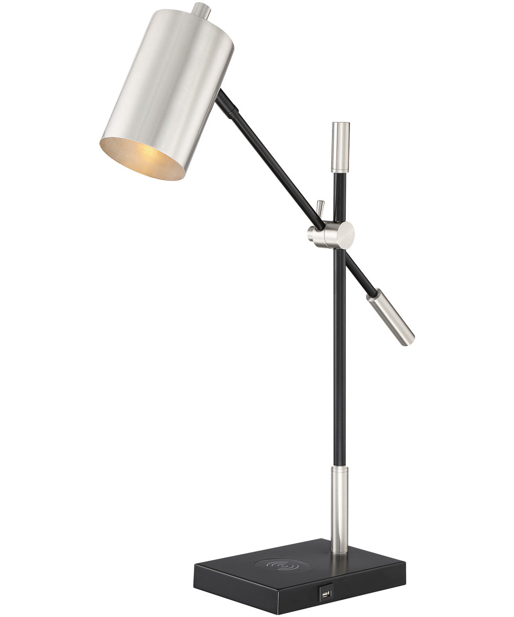 Payne 1-Light Table/Desk Lamp Brushed Nickel/Black