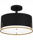 Quoizel Semi-Flush Mount Medium 3-light Semi Flush Mount Matte Black