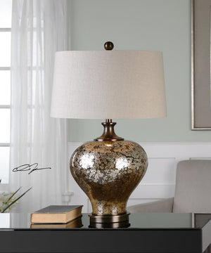 30"H Liro Mercury Glass Table Lamp