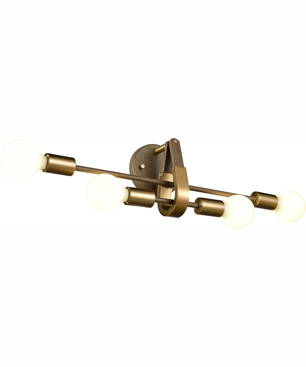 Sabine 24'' Wide 4-Light Vanity-Light - Pecan/Brushed Gold