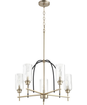 26"W Espy 5-light Chandelier Noir w/ Aged Brass