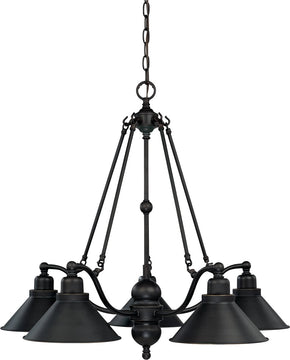 30"W Bridgeview 5-Light Chandelier Mission Dust Bronze