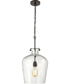 Tuscan Villa 1-Light Pendant Oil Rubbed Bronze/Wavy Glass