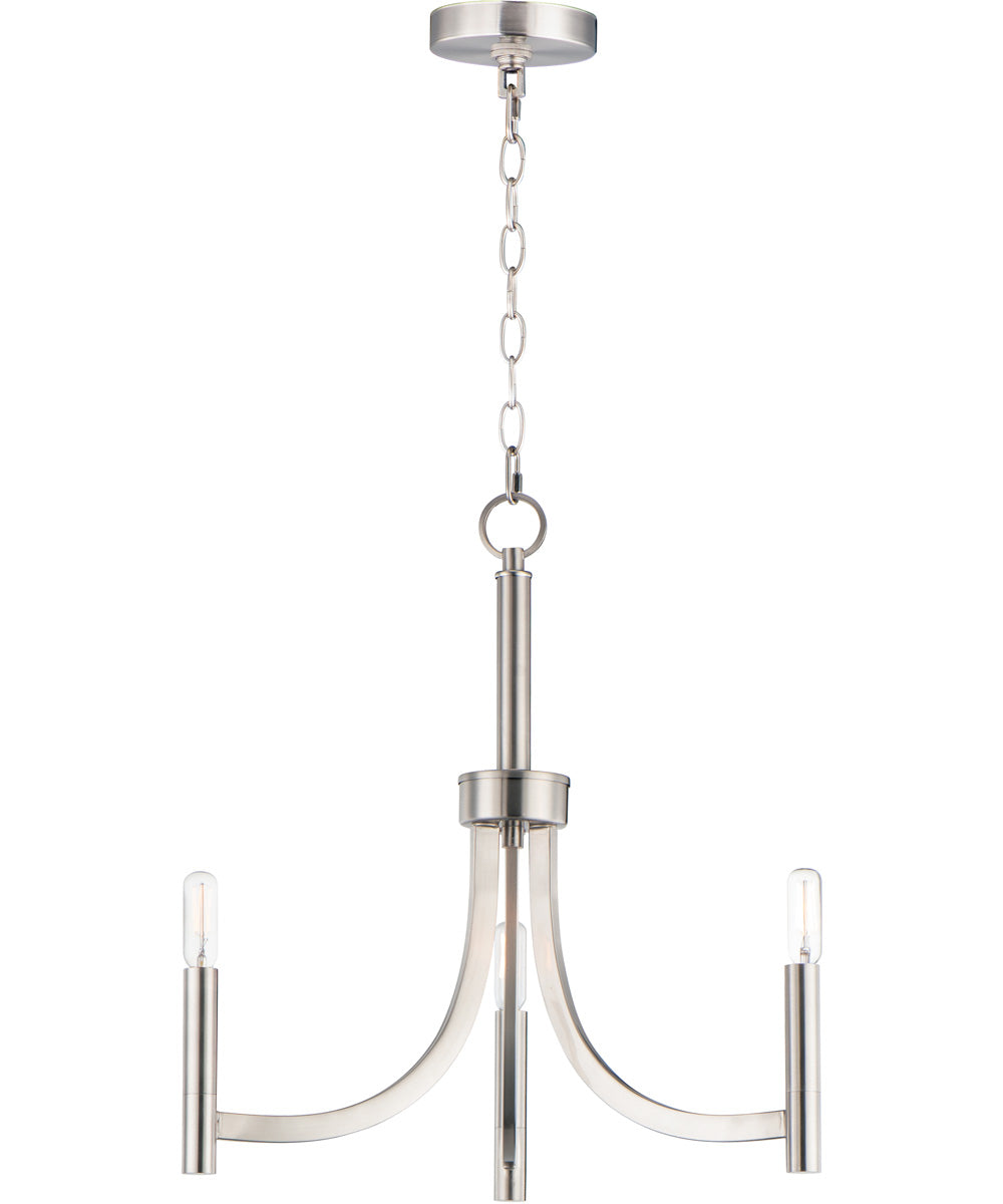 20"W Lyndon 3-Light Chandelier Satin Nickel