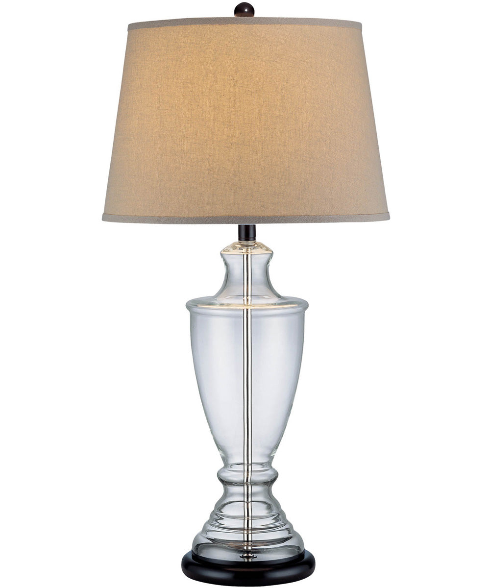 Norbert 1-Light Table Lamp D.Brz/Clear Glass Body/L.Beige