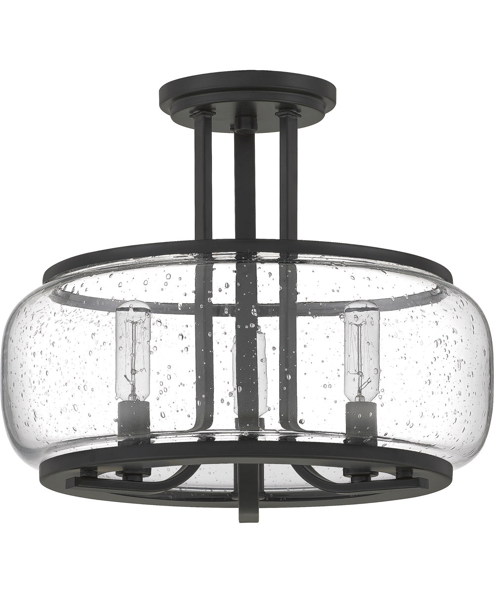 Pruitt Medium 3-light Semi Flush Mount Matte Black