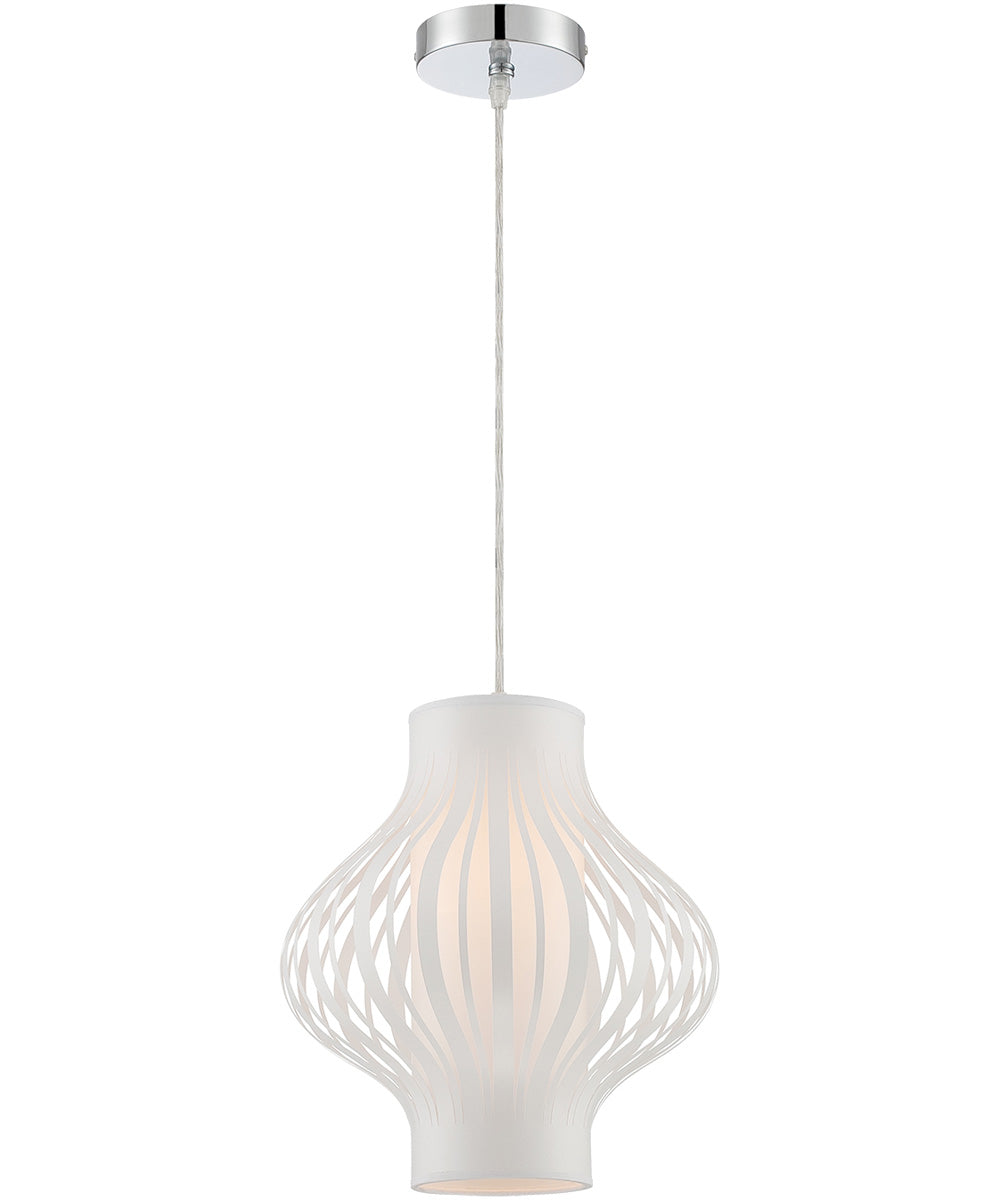 Lanica 1-Light Pendant White/White Fabric Lantern Shade