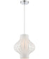 Lanica 1-Light Pendant White/White Fabric Lantern Shade