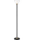 Baron 1-Light Floor Lamp Black/Antique Brass/Clear Glass Shade