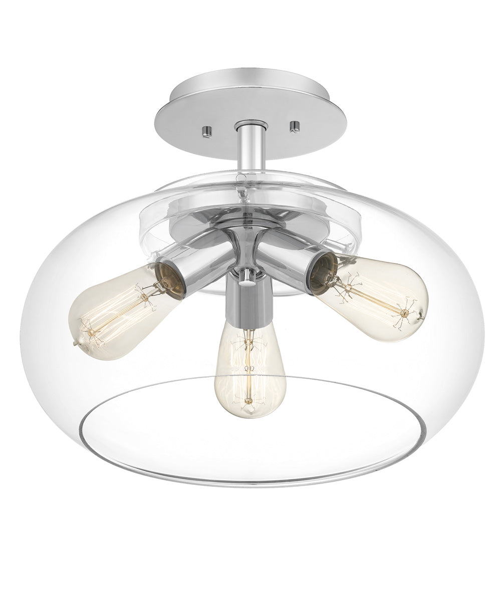 Andrews 3-light Semi Flush Mount Polished Chrome