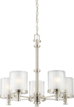 25"W Decker 5-Light Chandelier Brushed Nickel