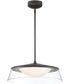 Noor 1-Light Led Pendant Lamp Walnut Finished/Clear Outer Glass