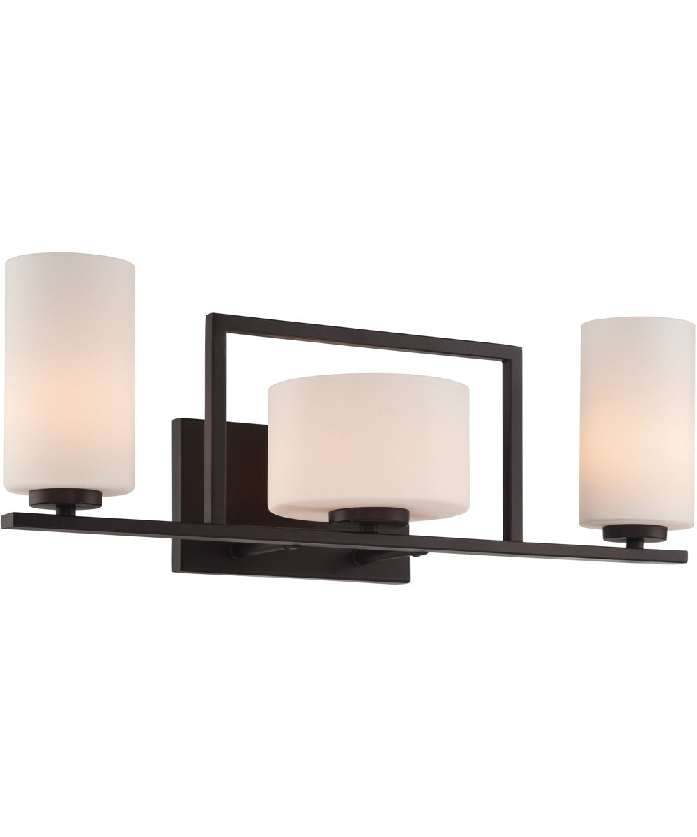 Adalyn 3-Light 3-Light Vanity D.Brz/Fro Gls Shade