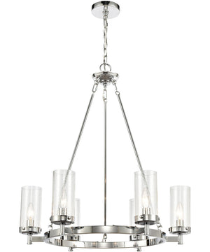 Melinda 6-Light Chandelier Polished Chrome/Seedy Glass