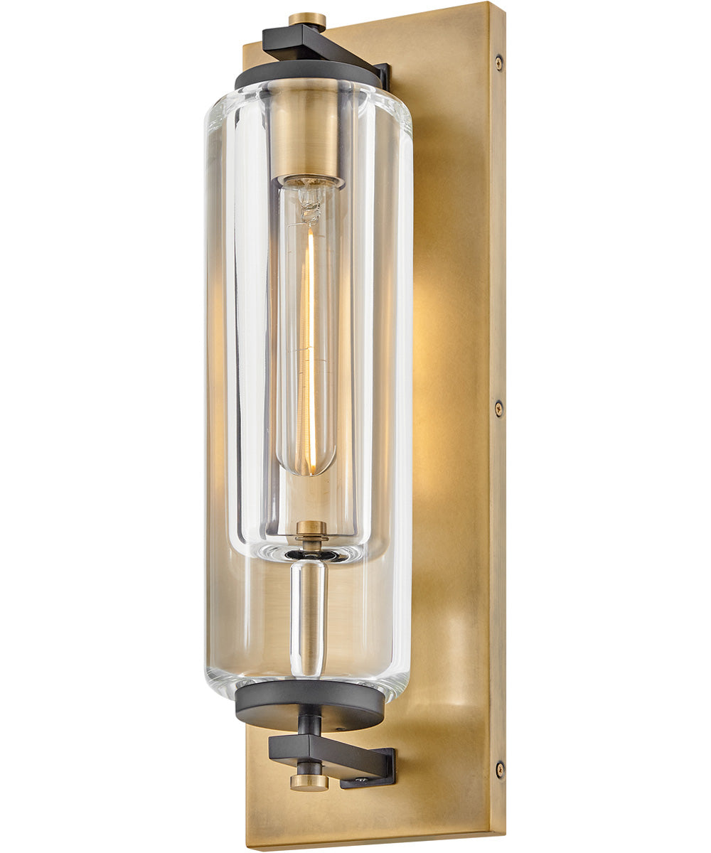 Lourde 1-Light Medium Wall Mount Lantern in Heritage Brass