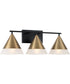 Avant 3-Light Vanity Aged Brass and Black