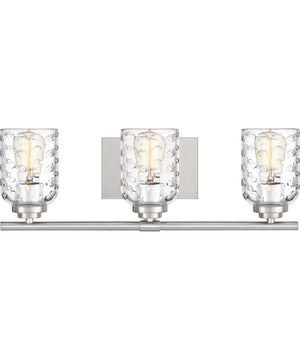 Cristal Large 3-light Bath Light Brushed Nickel