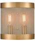 Line the Sand 2-Light Wall Sconce Satin Brass/Antique Silver