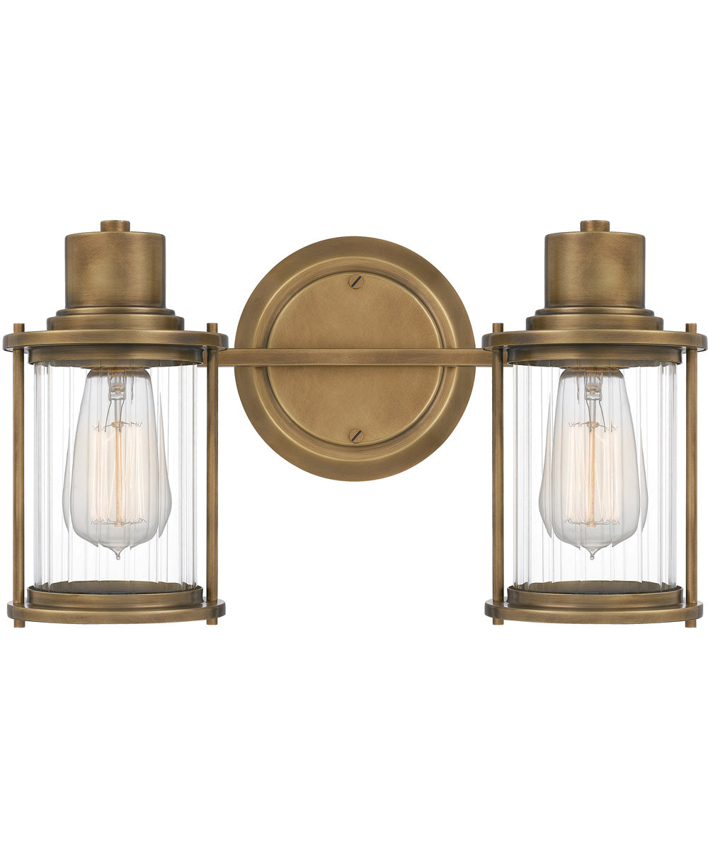 Riggs Medium 2-light Bath Light Weathered Brass