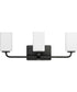 Cowan 3-Light Modern Etched Opal Glass Bath Vanity Light Matte Black