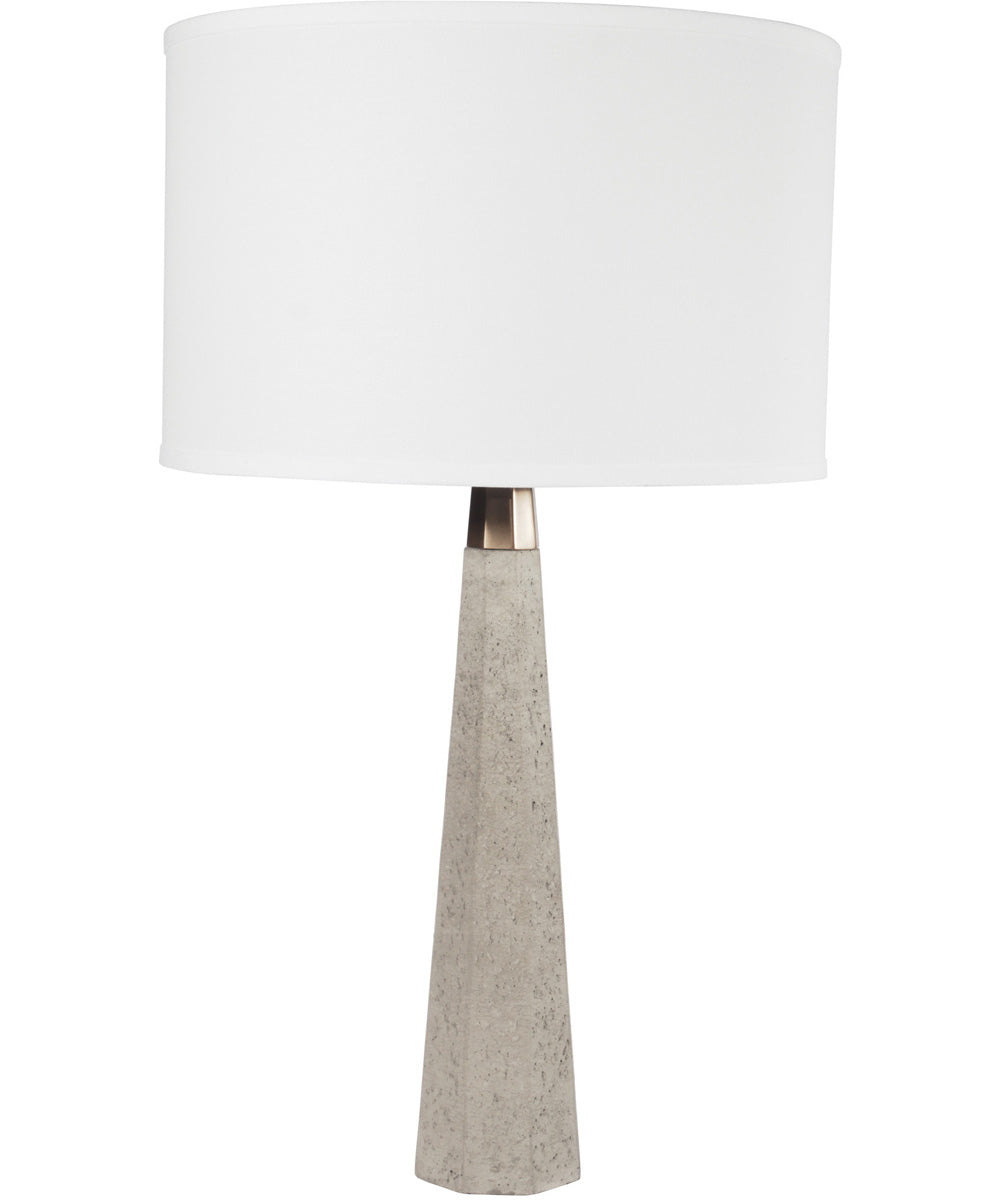 Towton 1-Light Table Lamp Concrete Grey/White Linen Shade