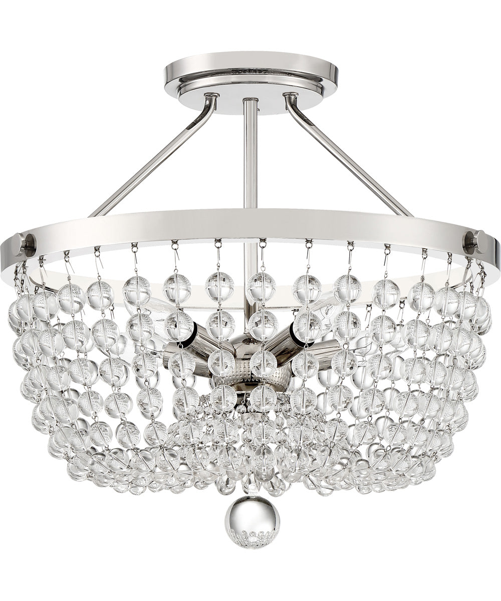 Teresa Large 5-light Semi Flush Mount Polished Nickel