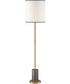 Edgerton 1-Light Floor Lamp Antique Brass/Aged Charcoal/Linen Fabric Shade