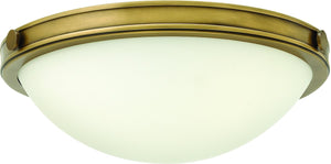 14"W Maxwell 2-Light Flush Mount Heritage Brass