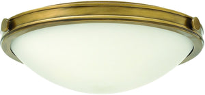 19"W Maxwell 3-Light Flush Mount Heritage Brass