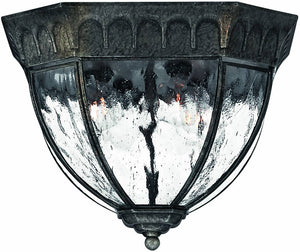 12"W Regal 4-Light Outdoor Flush Mount Fixture Black Granite