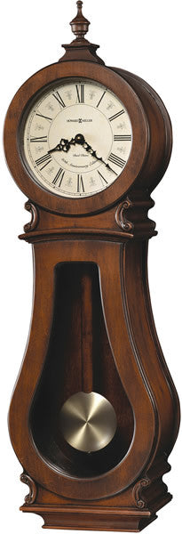 Howard popular Miller wall clock cherry finish brass pendulum