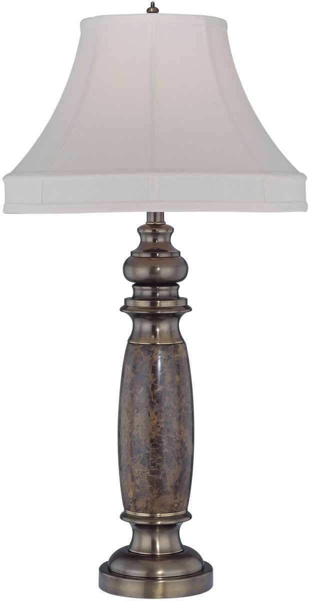 Lite Source Holbrook Table Lamp Antique Brass with Marble ELF30034