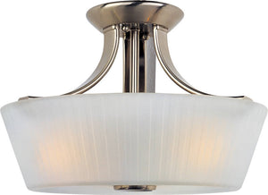 13"W Finesse 3-Light Semi-Flush Mount Satin Nickel