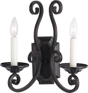 13"W Manor 2-Light Wall Sconce Oil Rubbed Bronze