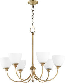 28"W Celeste 6-light Chandelier Aged Brass