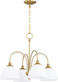 22"W Celeste 4-light Nook Chandelier Aged Brass